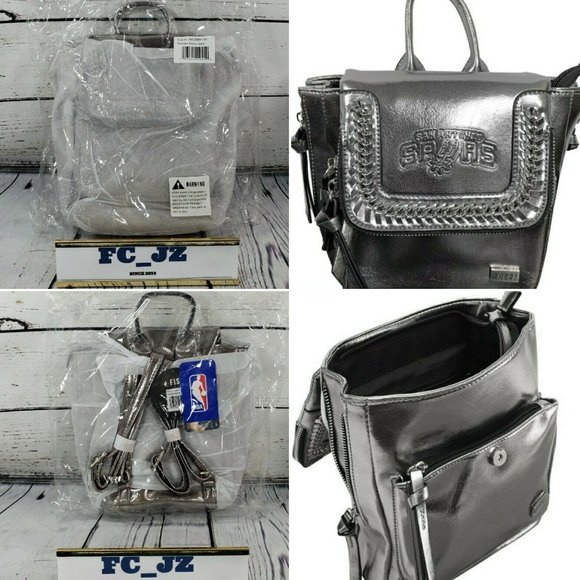 San Antonio Spurs Metallic Mini Backpack NBA Licensed Gear ~ NEW ~ ON HAND - Picture 1 of 4